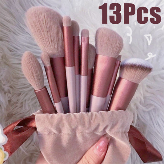 13Pcs Makeup Brush Set Make Up Concealer Brush Blush Powder Brush Eye Shadow Highlighter Foundation Brush Cosmetic Beauty Tools WAUTTON