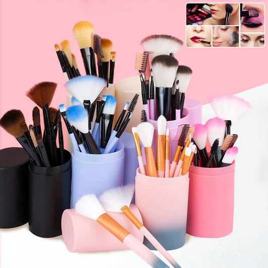 12pcs Makeup Brush Set Blush Eyeshadow Eyelash Highlighter Makeup Brush WAUTTON