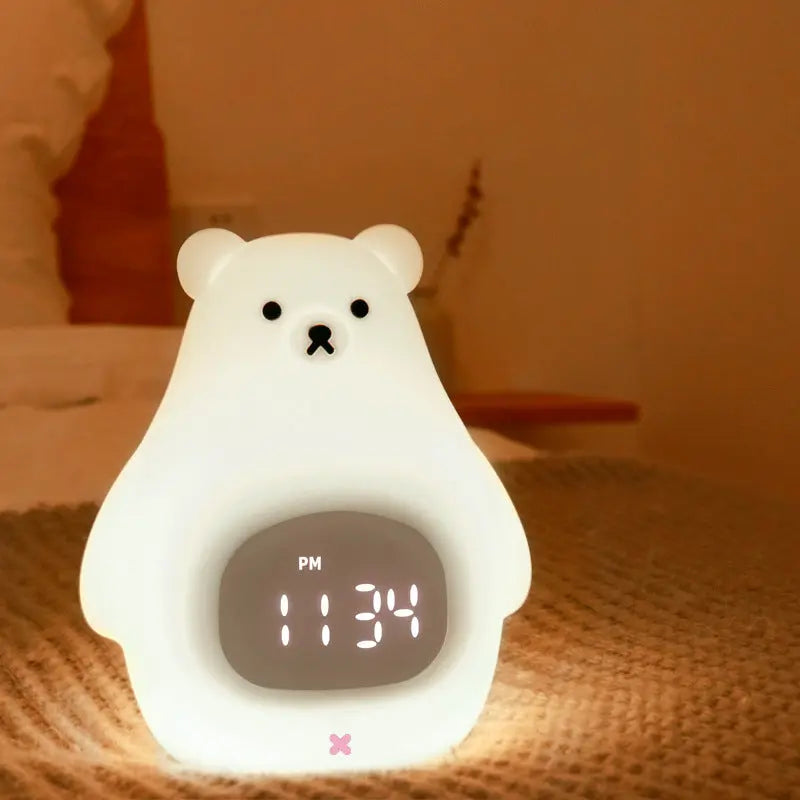 Big White Bear With Sleeping Timer Silicone Night Light WAUTTON