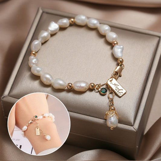 Natural Zircon Pearl Bracelet Ins Fashion Luxury Jewelry - Velvara